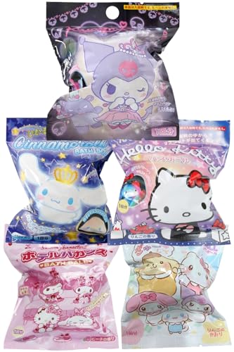 キャラクター サンリオ バスボール ランダム 5点セット (光る3点,期間限定2点) シュワたま 詰め合わせ 光る 入浴剤 子供 男の子 女の子 セット プレゼント 福袋 光る 期間限定 限定シリーズ 画像1