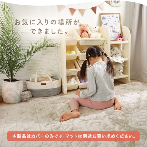 プレイマット カバー (120 160) (140 200) (160 200) シームレス 洗える 赤ちゃん ベビー マット フランネル 四隅ゴム 敷パッド 滑り止め フロアマット 洗濯 出産祝い おしゃれ 秋 冬 ちゃいなび AngeSmaile (アンジュスマイル) (ベージュ・星, Sサイズ(160x120cm)) 中間 画像