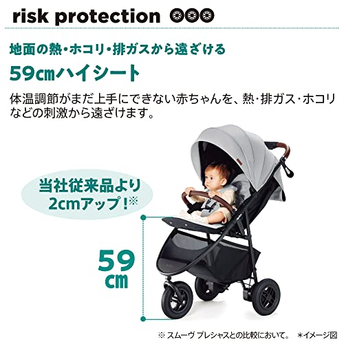 Aprica(アップリカ) A型ベビーカー スムーヴプレシャス AB 1か月~36か月まで 3輪タイプ (ベージュ) 2184599 中間 画像