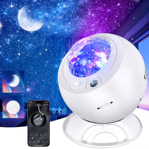 【2025新登場・高精細星雲投影】プラネタリウム 家庭用 スタープロジェクター ギャラクシーライト 星空ライト LEDナイトライト Bluetooth＆USBメモリー音楽再生 多色変換 室内インテリアライト ベッドサイドランプ 星座・月・天体投影 ホームシアター/寝室/リビングルーム装飾 子供 恋人 癒しグッズ 誕生日 プレゼント 日本語取扱説明書 画像1