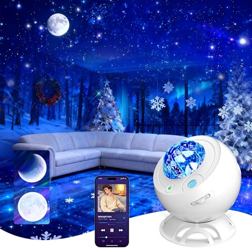 【2026新登場：高精細星空プロジェクター】プラネタリウム 家庭用 スタープロジェクター ギャラクシーライト ホームスター、星空ライト LEDナイトライト USBメモリー音楽再生 多色変換 室内インテリアライト ベッドサイドランプ 星座・月・天体投影 ホームシアター/寝室/リビングルーム装飾 子供 恋人 癒しグッズ 誕生日 プレゼント (ホワイト) 画像1