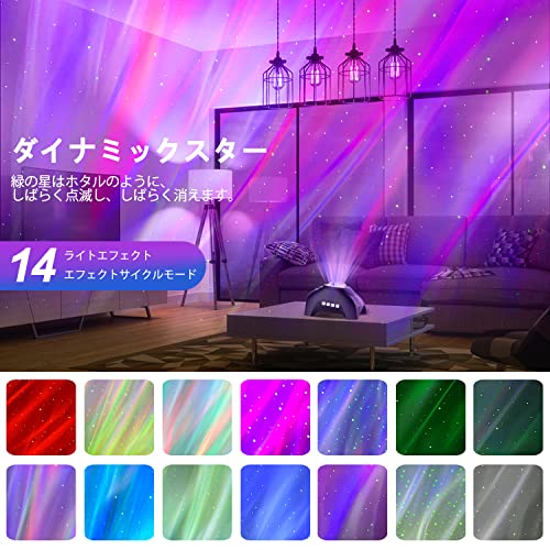 CIMELR プラネタリウム 家庭用 ギャラクシーライト スタープロジェクターライト 14種点灯モード リモコン付き星空投影ライト ホワイトノイズ タイマー機能付き Bluetooth/USBメモリに対応 音楽再生 音声制御 輝度/音量調整可 ベッドサイドランプ 最後 画像