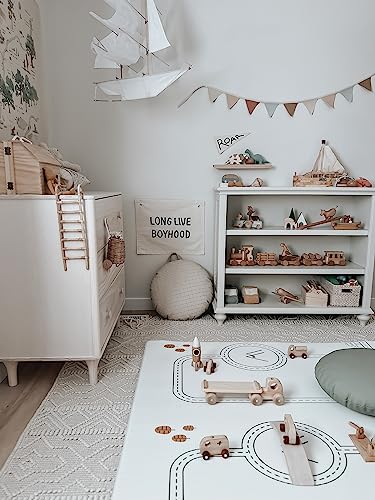 LITTLE Bot x World of Eric Carle Baby Play mat, The Very Hungary Caterpillar, Ofie mat (毛虫の生活 + 田舎道ノルディック) 中間 画像