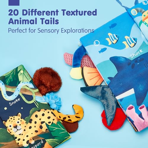 hahaland 赤ちゃんのための布絵本 0-3-6ヶ月用 ベビーカーのおもちゃ 8-9ヶ月用 2個セット 柔らかくてカサカサ音がする 新生児の男の子女の子へのプレゼントに最適 中間 画像