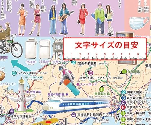 【学べる日本史 】４枚セット [ポスターケース発送] 小学校で習う基本的な日本史のお風呂用ポスター (対象年齢５歳より～中学受験) 中間 画像