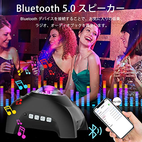 CIMELR プラネタリウム 家庭用 ギャラクシーライト スタープロジェクターライト 14種点灯モード リモコン付き星空投影ライト ホワイトノイズ タイマー機能付き Bluetooth/USBメモリに対応 音楽再生 音声制御 輝度/音量調整可 ベッドサイドランプ 中間 画像