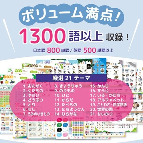 【モンテソーリ講師監修】 第３版 タッチペン不要?! 音がでる絵本 日英 オールエデュケーションサウンドブックおしゃべり図鑑 知育絵本 幼児向けバイリンガル絵本 音が出る本 ひらがな 英語日本語音声 USB充電式 耐水・防汚性あり モンテソーリ 知育玩具 中間 画像
