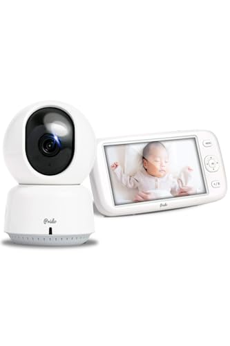 ホビナビ ベビーモニター ベビーカメラ ペットカメラ 大画面 録画対応 見守りカメラ モニター付き 室内防犯カメラ wifi不要 設定簡単 首振り 赤ちゃん ホワイト 1