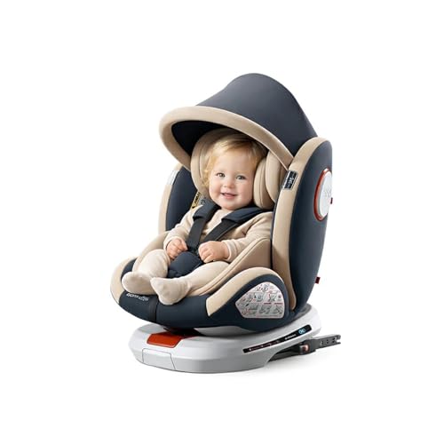 チャイルドシート 360度 回転式 ISOFIX対応 成長に合わせて使える 新生児から12歳頃 (0-36kg) ジュニアシート ベビーシート 乗り降りらくらく ヘッドレスト11段階調節 取り付け簡単 EU安全基準 ECE認証済み 二年保証の外観・全体像 画像