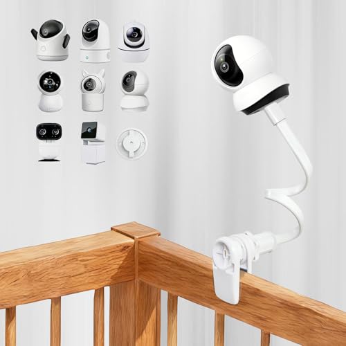 KSYNIUベビーカメラスタンド クランプ式 Tapo対応 マウントTapoC200/C210/C220/C230対応 フレキシブルアーム スタンド穴あけ不要 360度回転 角度自由調節 52cmまで伸縮可能 ベビーモニター 1/4ネジのネジ穴を持つネットカメラ/室内/防犯/監視/ペットかめらに対応 1