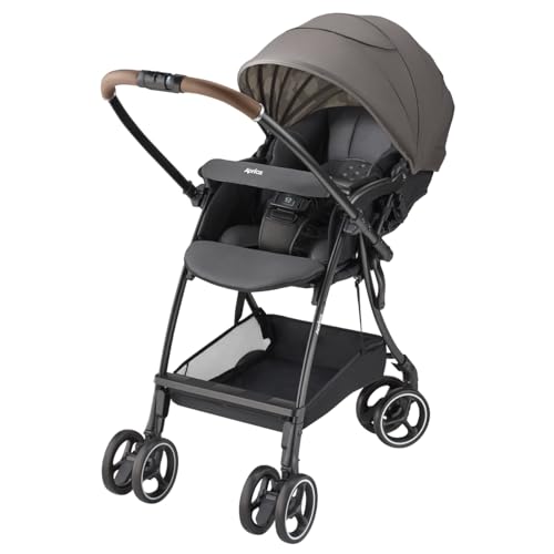 Aprica(アップリカ) A型ベビーカー ラクーナエアープラス 1か月～36か月まで 軽量 両対面 オート4輪 (グレー) 【2024年モデル】 1