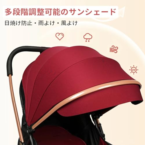 ZOOBLY ベビーカー 両対面 折りたたみ コンパクト 軽量 新生児~3歳 リクライニング 日除け 覗き窓 安全規格認証の特徴・詳細 画像