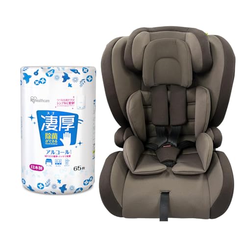 アイリスプラザ 【R129適合】 シートベルト固定 チャイルドシート ジュニアシートII 成長に合わせて使える 1歳から 11歳頃まで 5点式シートベルト 大型ヘッドレスト ヘッドレスト8段階調節 ダークブラウン【除菌ウェット付】 1