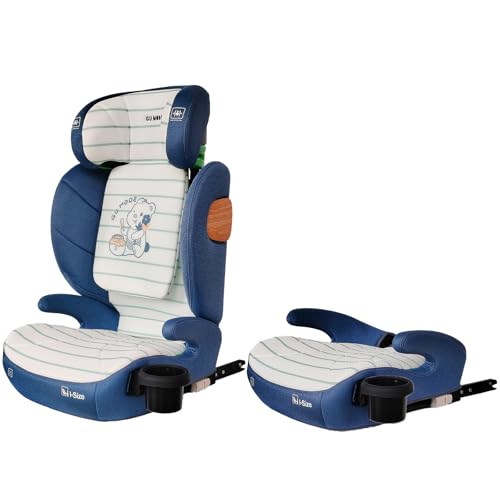 ＧＵ ＭＯＤＥ ジュニアシート チャイルドシート ISOFIX 2wayモデル 3歳頃～12歳(身長100-150cm) 新安全基準R129適合 5年保証 カップホルダー付 シートベルト固定 背もたれ取り外し可 メッシュタイプ (はちみつベア) 1