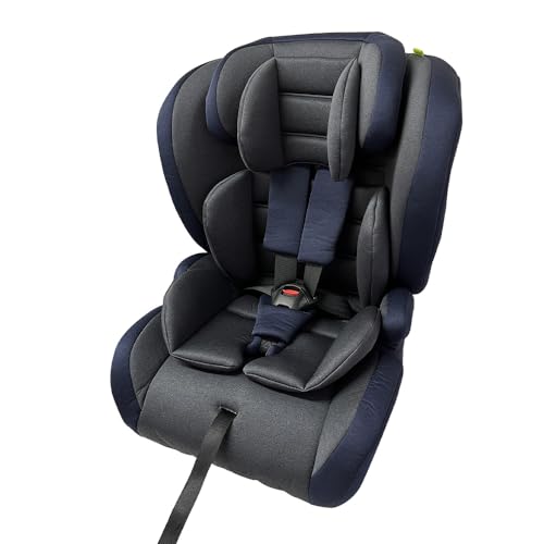 アイリスプラザ ISOFIX固定 チャイルドシート ジュニアシート 1歳頃から11歳頃まで 成長に合わせて使える 長く使える 軽量 R129適合 5点式シートベルト 大型ヘッドレスト 通気性の良いメッシュシート デニムブルー 1