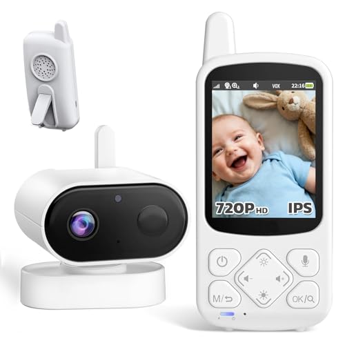 ZAIDER ベビーモニター モニター付き 見守りカメラ ペットカメラ 小型 【VOX省エネ＆双方向通話】 2.8インチ 720p 暗視 温度検知 wi-fi不要 回転 ベビーセンサー 4倍ズーム 出産祝い 赤ちゃん 介護 高齢者 プレゼン 1