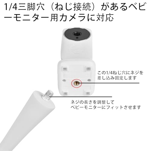 Gocheer ベビーモニターマウント 360°1/4ネジ穴18インチ 調整可能 工具不要 安全固定 ベビーベッド/ベビーカー/デスク対応 ほとんどのベビーモニターに適用可能の特徴・詳細 画像