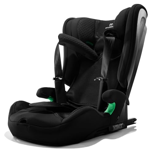 カーメイト(エールベベ) チャイルドシート 1歳頃から使える ロングユース設計 安全基準(R129) ジュニアシート らくらくISOFIX取付 ジャンピングハーネス搭載 除菌 Agピュア 洗濯機丸洗いOK パパットR2 オフブラック CF235 1