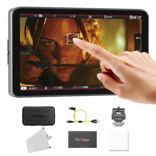 Portkeys LH7C 7インチ 1000 nits カメラフィールドモニター 有線コントロール A7M V/A7M IV/A9 II/A9M3/FX3/FX30/A1/A7S III、R1/R5 Mark II/6 Mark III、BS1H/BGH1/GH5 II/GH6/7 などに対応 1