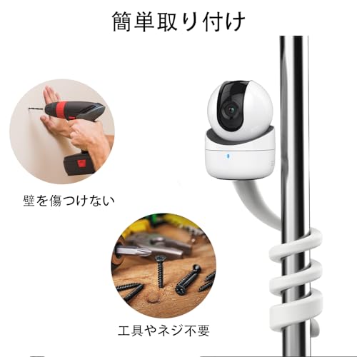 Gocheer ベビーモニターマウント 360°1/4ネジ穴18インチ 調整可能 工具不要 安全固定 ベビーベッド/ベビーカー/デスク対応 ほとんどのベビーモニターに適用可能の特徴・詳細 画像