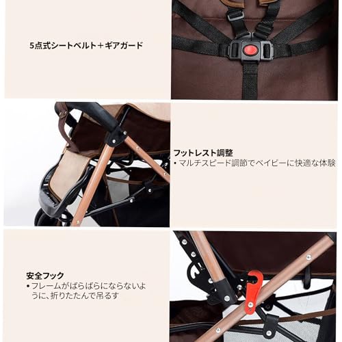 ベビーカー A型/B型 コンパクト baby car baby stroller ベビーカー 新生児 折りたたみ リクライニング 36か月まで F1(グレー)の特徴・詳細 画像