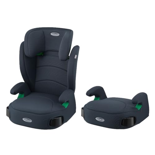 GRACO(グレコ) ジュニアシート ブースターシート シートベルト固定 ジュニアプラスネクスト R129適合 3歳半頃～12歳頃まで カップホルダー付 背もたれ取り外し可 (アビスネイビー) 2187304 1