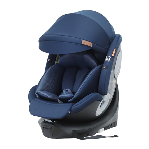 ＧＵ ＭＯＤＥ チャイルドシート ジュニアシート 新生児～12歳頃（身長40-150cm）（0-36kg）360°回転式 ISOFIX対応 R129適合 サポートレッグ付き ロングユース 取付簡単 5年保証 ブルー【3Dメッシュ/シェード付き】 1