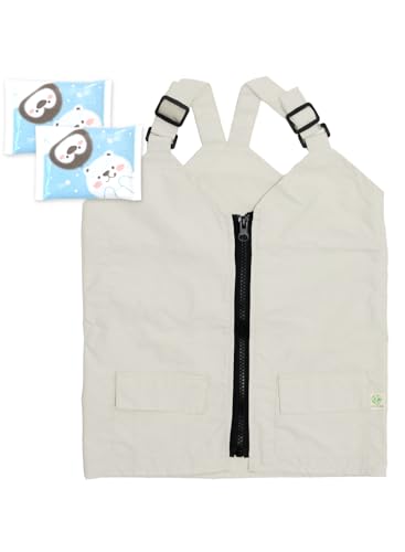 [ケラッタ] 保冷ベスト 保冷剤 熱さまし 保冷剤ウェア 赤ちゃん 子供 キッズ 熱中症 暑さ対策 発熱対策 80 90 100 110 120 (JP, アルファベット, M, ペールホワイト) 1