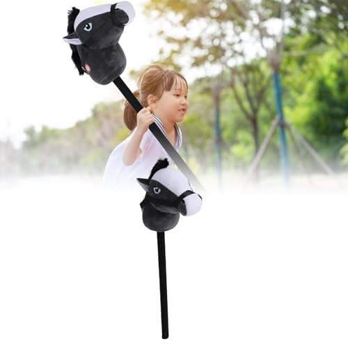 Generic ホビー馬スティックおもちゃかわいいぬいぐるみ手作りスティック馬子供用ホーム幼稚園パーー27.56 X 4.72 X 9.84インチ (黒)の特徴・詳細 画像