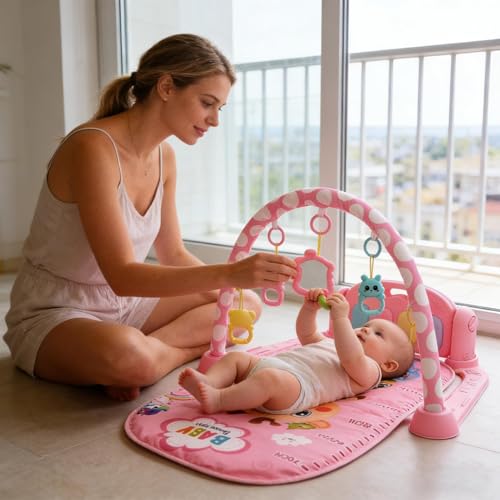 キッズミュージカルフロアプレイマット - ミュージカルライトラーニングジム、早期教育プレイマット、インタラクティブ保育プレイシステム、調整可能な幼児発達玩具 | キッズミュージカルフロアプレイマット寝室、保育園、プレイルーム、ホーム用の特徴・詳細 画像