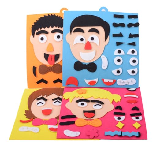 OUNONA 幼児発達向け布製顔パズルおもちゃ 1個 表情認知教育ゲームセット 親子交流用知育DIYパズルベビーとキッズアクティビティ 1