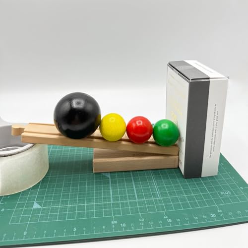 木製 カラーボールと黒玉 4個セット 日本製 60mm/37mm 玉 木球 知育玩具 木の玉 クーゲルバーン からくり 装置の特徴・詳細 画像