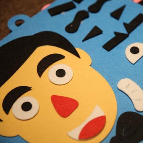 OUNONA 幼児発達向け布製顔パズルおもちゃ 1個 表情認知教育ゲームセット 親子交流用知育DIYパズルベビーとキッズアクティビティの詳細・まとめ 画像