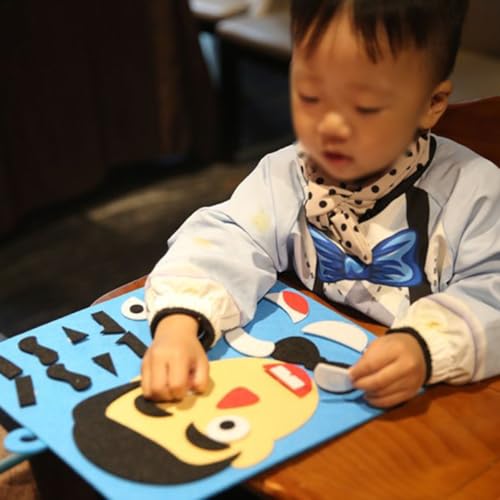 OUNONA 幼児発達向け布製顔パズルおもちゃ 1個 表情認知教育ゲームセット 親子交流用知育DIYパズルベビーとキッズアクティビティの特徴・詳細 画像