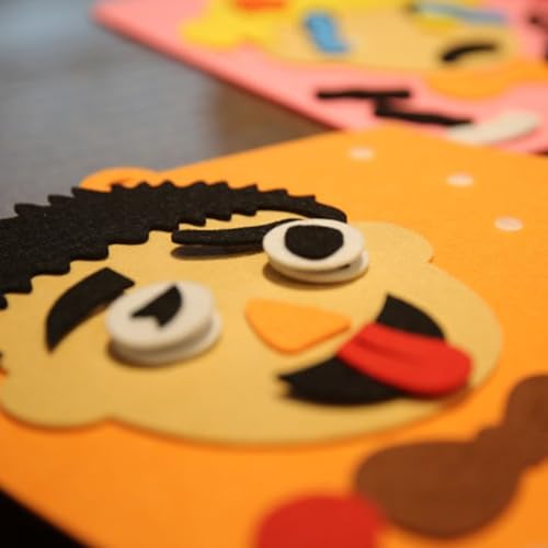 OUNONA 幼児発達向け布製顔パズルおもちゃ 1個 表情認知教育ゲームセット 親子交流用知育DIYパズルベビーとキッズアクティビティの特徴・詳細 画像