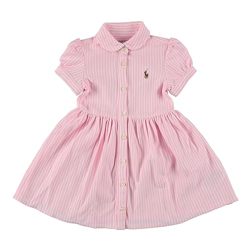 RALPH LAUREN ベビー ワンピース ブルマ付き アイレットポロドレス 半袖 コットン100％ 6〜24ヶ月 女の子 ラルフローレン ストライプ ピンク ブルー（サイズ：24M、カラー：CARMEL PINK/WHITE） [並行輸入品] 1
