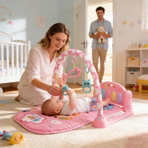 キッズミュージカルフロアプレイマット - ミュージカルライトラーニングジム、早期教育プレイマット、インタラクティブ保育プレイシステム、調整可能な幼児発達玩具 | キッズミュージカルフロアプレイマット寝室、保育園、プレイルーム、ホーム用の詳細・まとめ 画像