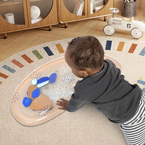 Alfombra Agua Bebé Tummy Time, Tapete Sensorial Inflable Juego Acuático Infantil, Actividad Estimulación Temprana Desarrollo Cognitivo Motricidad, Juguete Educativo Aprendizaje Visual Táctil, Diversióの詳細・まとめ 画像