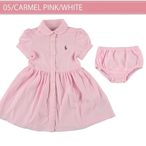 [POLO RALPH LAUREN] [ポロラルフローレン] ワンピース ブルマー セット ベビー キッズ ガールズ 12M 05/CARMEL PINK/WHITE [並行輸入品]の特徴・詳細 画像