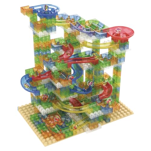 池田工業社 クリアころころビー玉コースター402pcs［ クリア/ブロック/ブロックコースター/知育玩具/402pcs/基礎板付き］ 1