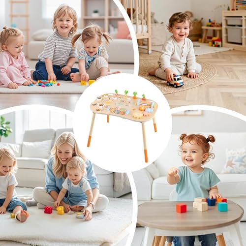 1〜3歳 女の子 向け 知育 木製 アクティビ ティテ ーブルトイ | 早期学習 色のマ ッチング と 色合わせ マッチングゲーム 知育 子供向け用 に | アクティビティテーブル 教育 おもちゃ 遊び 勉強 として,男の子 未就学児 幼児 お孫さん 祖父母 おじいちゃん おばあちゃん お子様 への お誕生日 プレゼント や こどもの日 ギフト にの特徴・詳細 画像