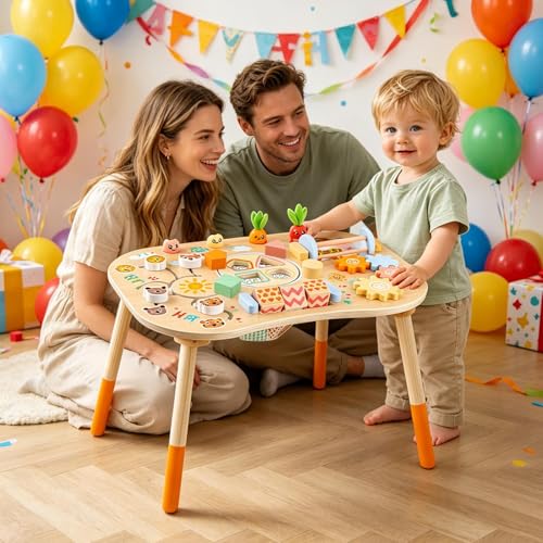 1〜3歳 女の子 向け 知育 木製 アクティビ ティテ ーブルトイ | 早期学習 色のマ ッチング と 色合わせ マッチングゲーム 知育 子供向け用 に | アクティビティテーブル 教育 おもちゃ 遊び 勉強 として,男の子 未就学児 幼児 お孫さん 祖父母 おじいちゃん おばあちゃん お子様 への お誕生日 プレゼント や こどもの日 ギフト にの詳細・まとめ 画像