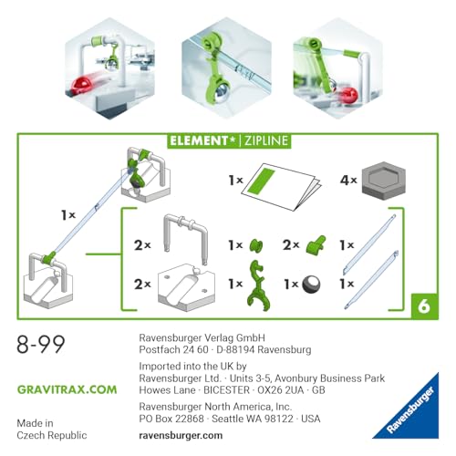 Ravensburger（ラベンスバーガー） マーブルラン（スロープトイ） GraviTrax (グラヴィトラックス) 追加パーツ ジップライン 27472 7 対象年齢 8歳~ 【おもちゃ 知育玩具 プレゼント（誕生日/クリスマス）】の特徴・詳細 画像
