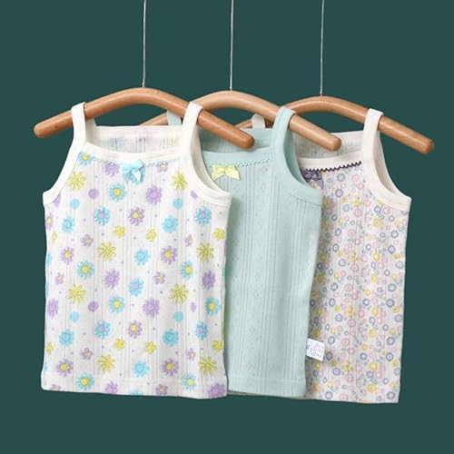 [Baby koi] ベビー服キャミソールタンクトップ女の子ガールズキッズメッシュ柄三枚組贈り物肌着花柄80cmの詳細・まとめ 画像