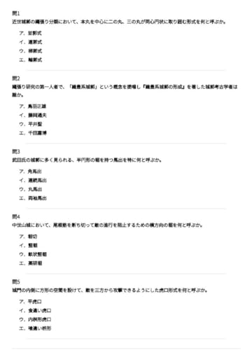 【日本城郭検定1〜準1級】試験対策問題集500問 解答解説付き 学習教材の特徴・詳細 画像