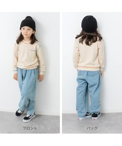 [chil2] キッズ ビッグシルエット トレーナー 無地 裏毛 子供服 ベビー服 男の子 女の子 長袖 配色ステッチ スウェット 胸ポケット 11258581-150SXの詳細・まとめ 画像