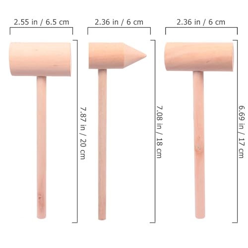 ledmomo 木製おもちゃのハンマー 軽量デザイン 多機能ミニマレット 幼児発達用裁判官ごっこ 学校演劇小槌 5個セットの詳細・まとめ 画像