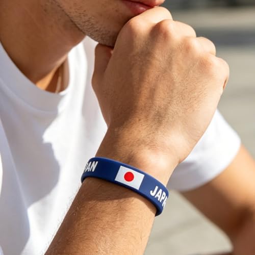 [Haixifry] 国旗リストバンドブレスレット 2個パック ラバー スポーツ ファッション 日本代表 試合 応援グッズ リストバンド シリコン ブレスレット サッカー パーティー 記念品 (2)の詳細・まとめ 画像