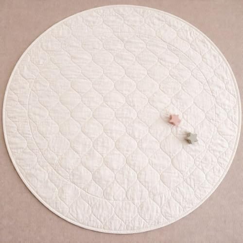 紀州晒 サニーマット 日本製 オーガニックコットン ガーゼ ベビーマット 100×100cm 円形 赤ちゃん お昼寝用 プレイマット ラグ キナリ 1