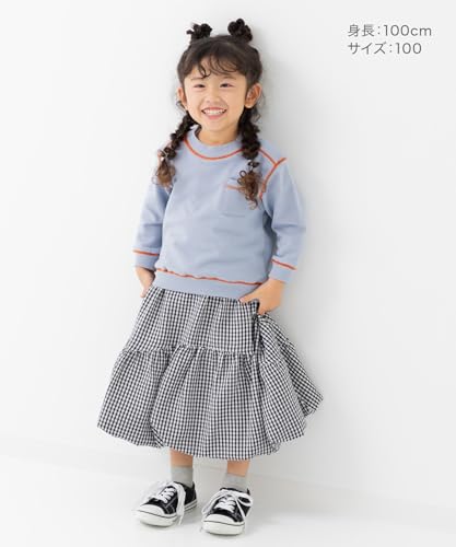 [chil2] キッズ ビッグシルエット トレーナー 無地 裏毛 子供服 ベビー服 男の子 女の子 長袖 配色ステッチ スウェット 胸ポケット 11258581-150SXの特徴・詳細 画像